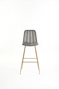 Niza Marfil Tejido Gris Metal Dorado