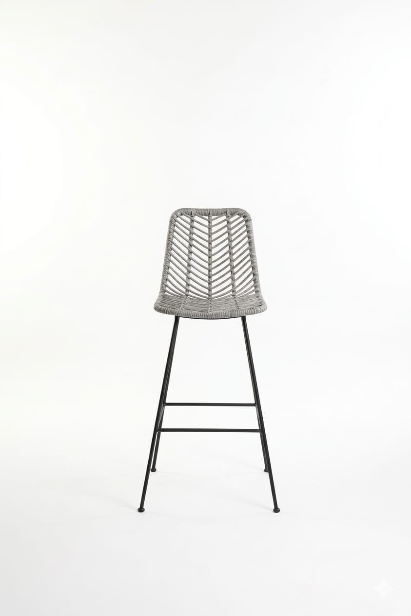 Niza Marfil Tejido Gris Metal Negro