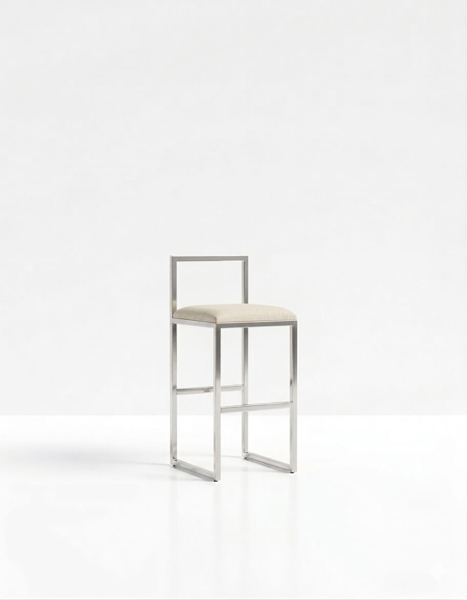 Nordic Tapiceria Blanco Hueso Metal Plateado
