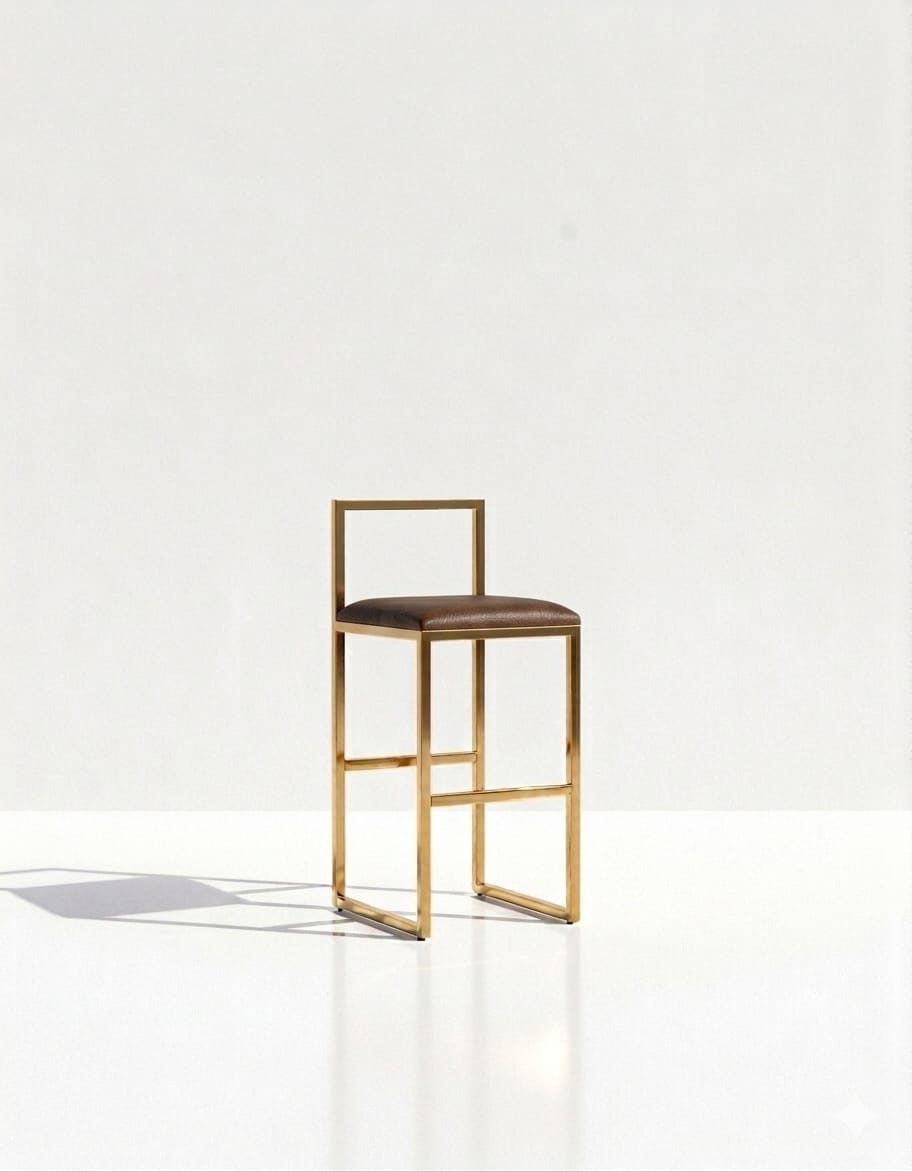 Nordic Tapiceria Marron Metal Dorado