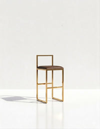 Nordic Tapiceria Marron Metal Dorado