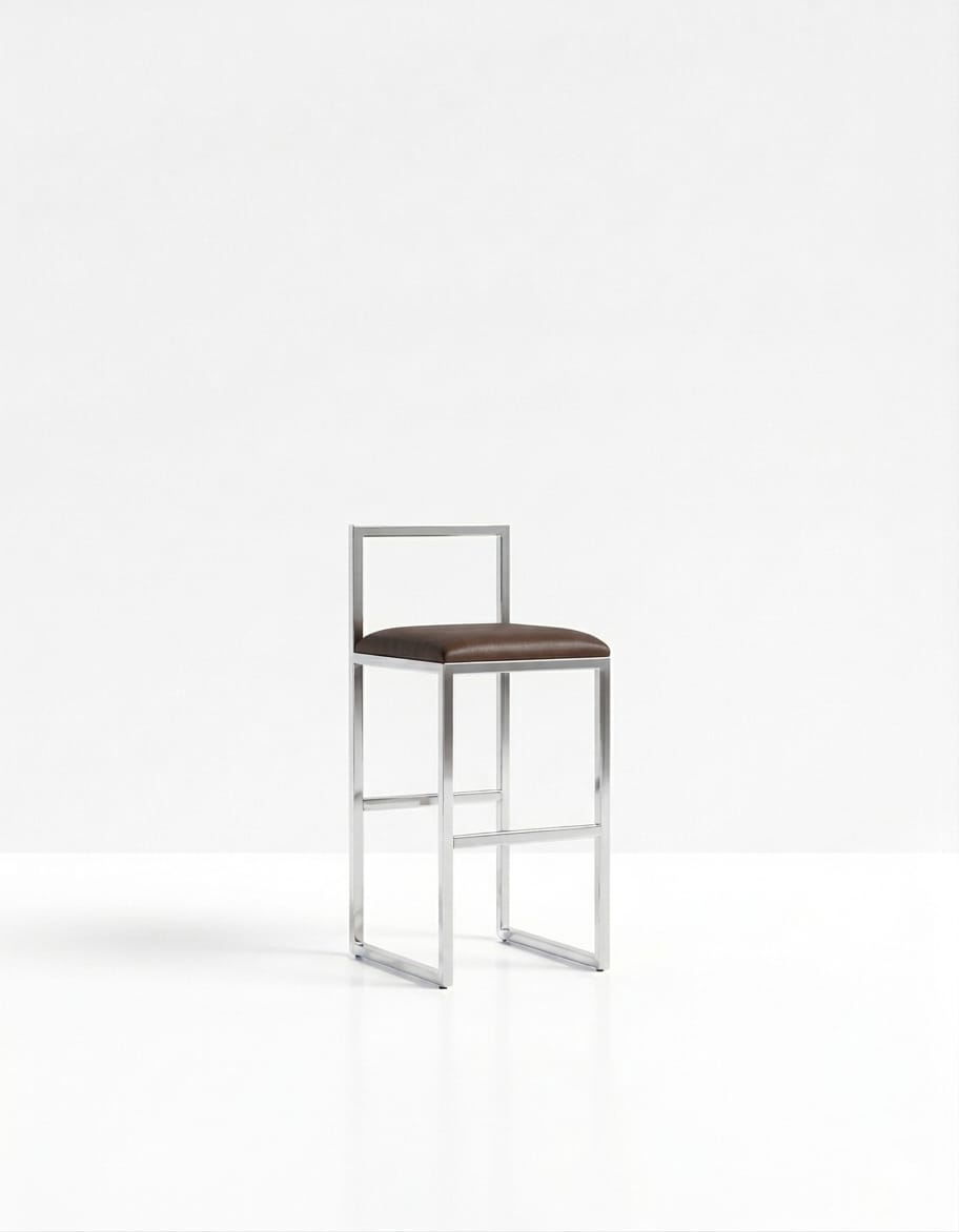 Nordic Tapiceria Marron Metal Plateado