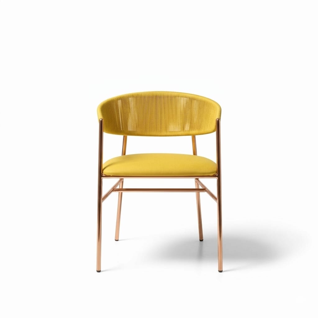 Varena Tejido Amarillo Metal Cobre Tapizado Amarillo