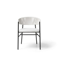 Varena Tejido Blanco Metal Negro Tapizado Blanco