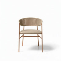 Varena Tejido Crema Metal Cobre Tapizado Crema