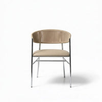 Varena Tejido Crema Metal Plateado Tapizado Crema