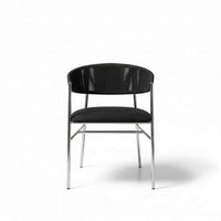 Varena Tejido Negro Metal Plateado Tapizado Negro