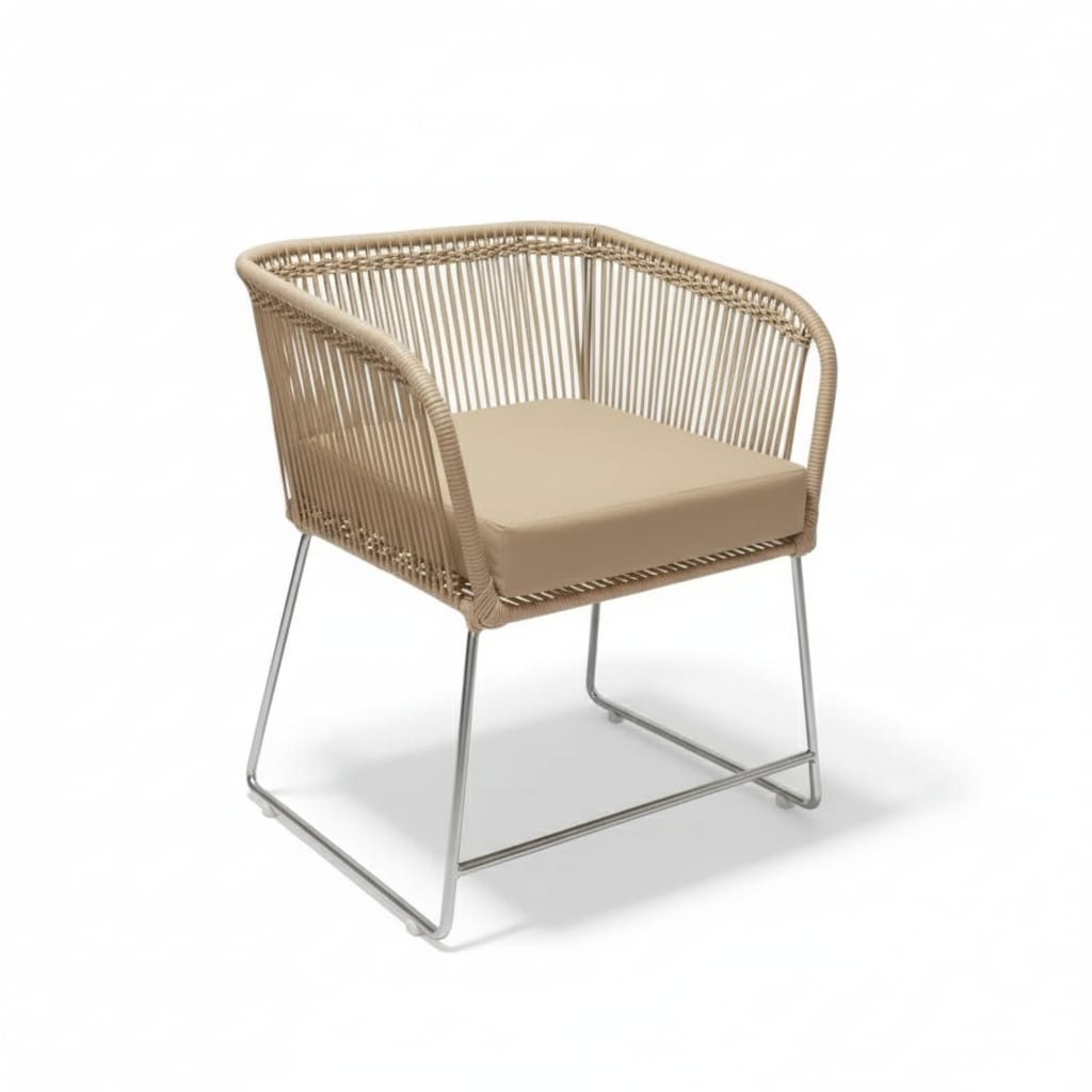 Viena Black Tejido Beige Cojin Beigen Metal Plateado