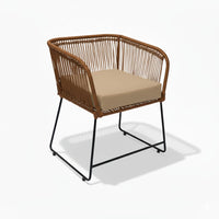 Viena Black Tejido Marron Cojin Beigen Metal Negro