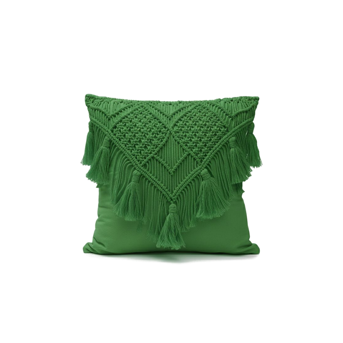 Ivory â€“ CojÃ­n de MacramÃ© con Flecos