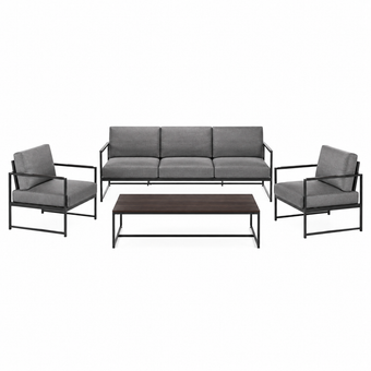 compare product Slate – Grey Living Room Set with Black Frame